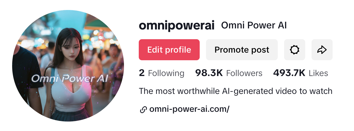 TikTok Profile - 98.3K Followers Milestone